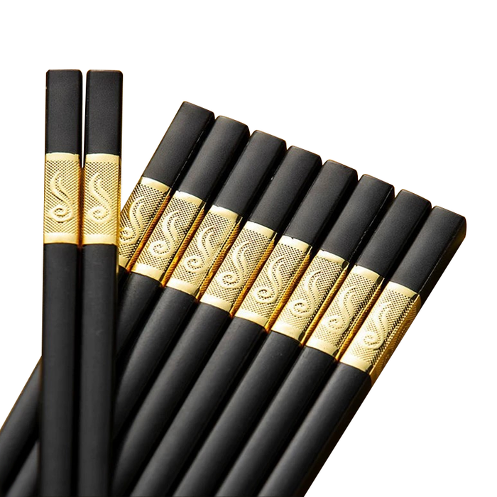 Premium Alloy Reusable Chopsticks, 10Pairs