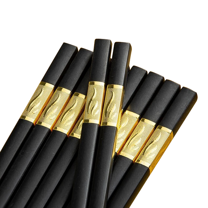 Premium Alloy Reusable Chopsticks, 10Pairs