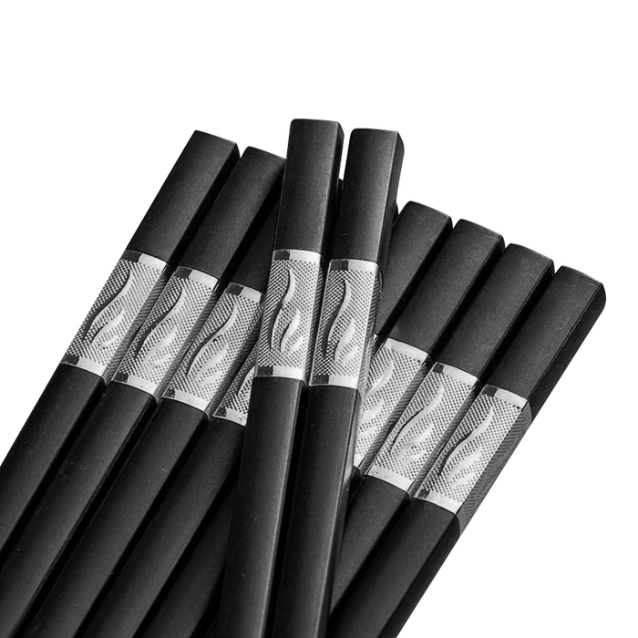 Premium Alloy Reusable Chopsticks, 10Pairs