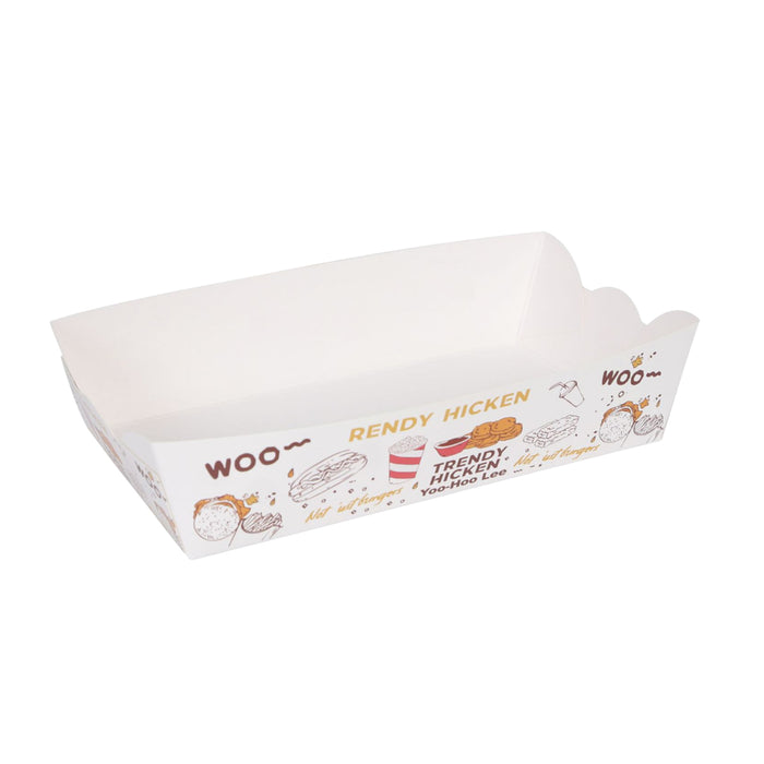 100pcs Paper Food Trays, 170x95x43mm