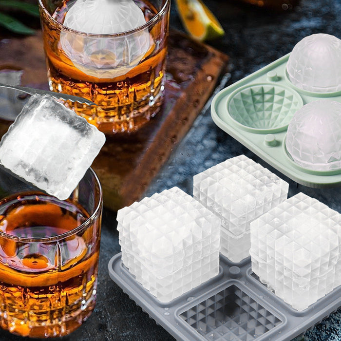 2pcs Silicone Ice Mold Tray for Whiskey Cocktails