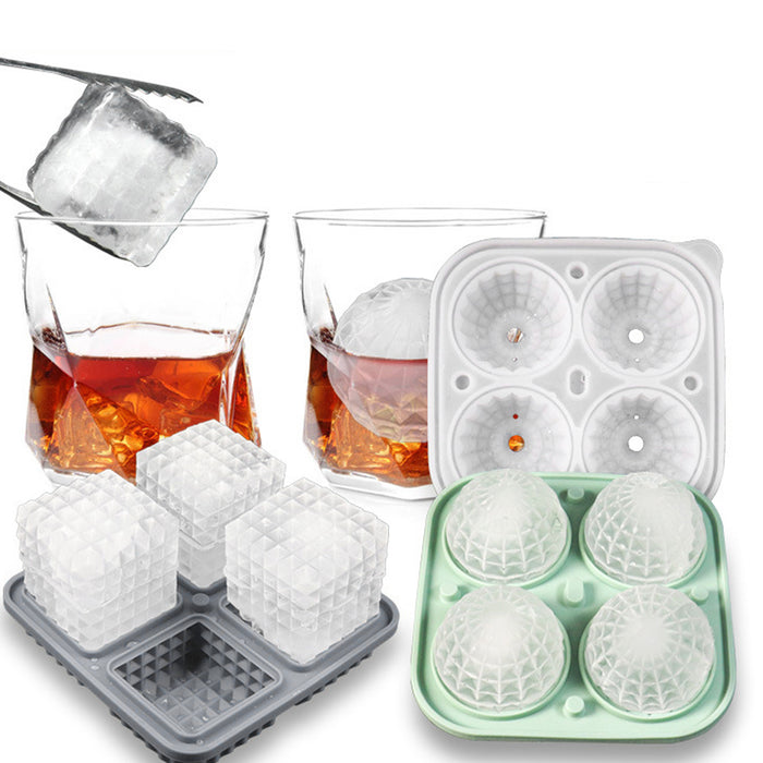 2pcs Silicone Ice Mold Tray for Whiskey Cocktails