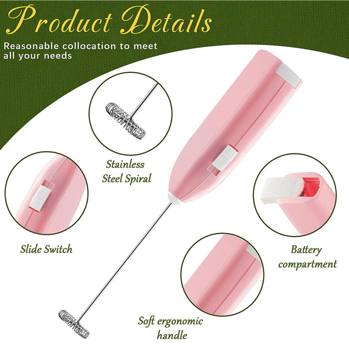 Stainless Steel Handheld Milk Frother Electric Whisk for Coffee Drinks