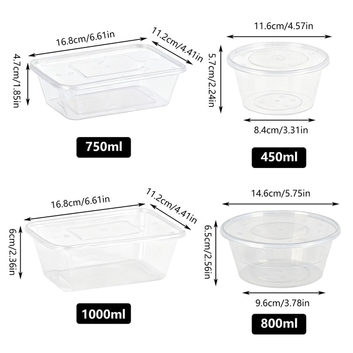 Square Transparent Takeout Box with Lid, 168x112x47mm