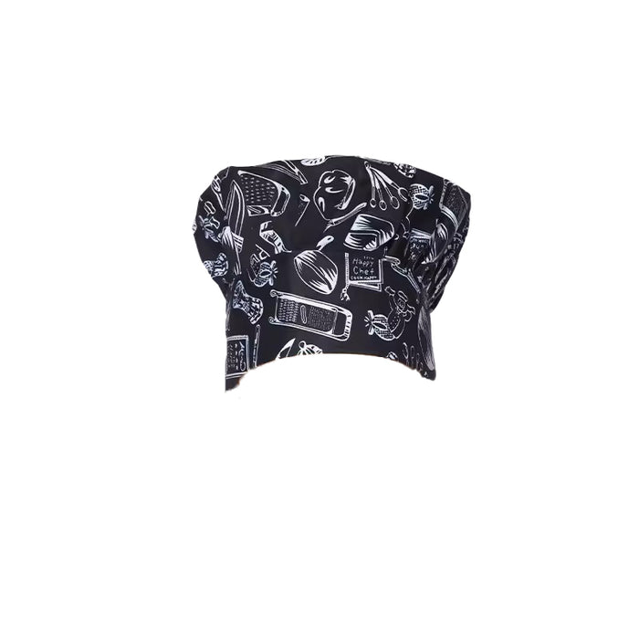 Restaurants Chef Hat, Black Cutlery Pattern