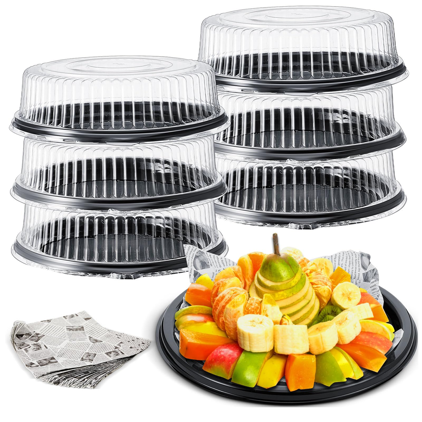 4 Restaurant-Catering Trays & Lids