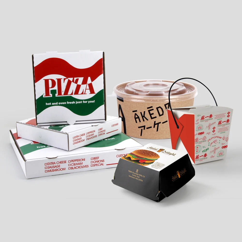 4 Restaurant-Pizza & Fast Food Takeaway Boxes