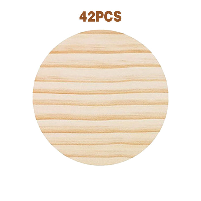 42 Pcs Wooden Coasters with Non Slip Base 10cm