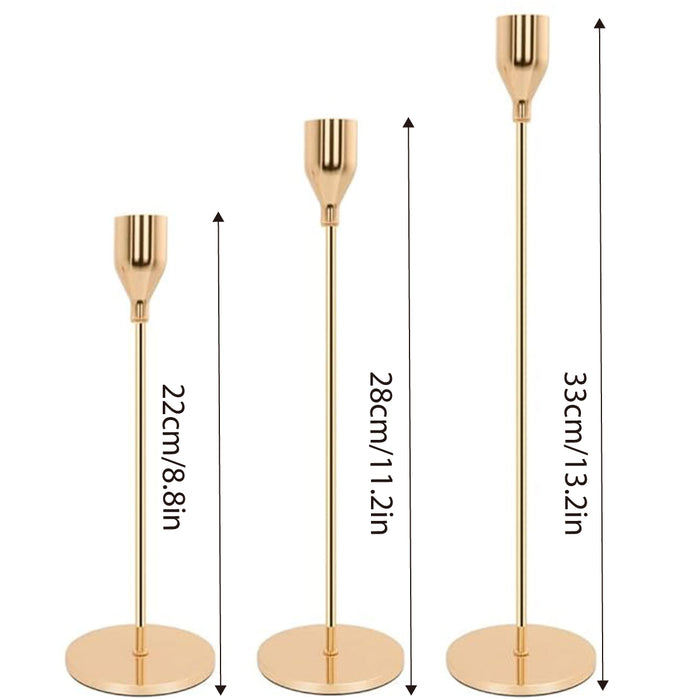 3PCS Decorative Metal Candlestick Holders Set