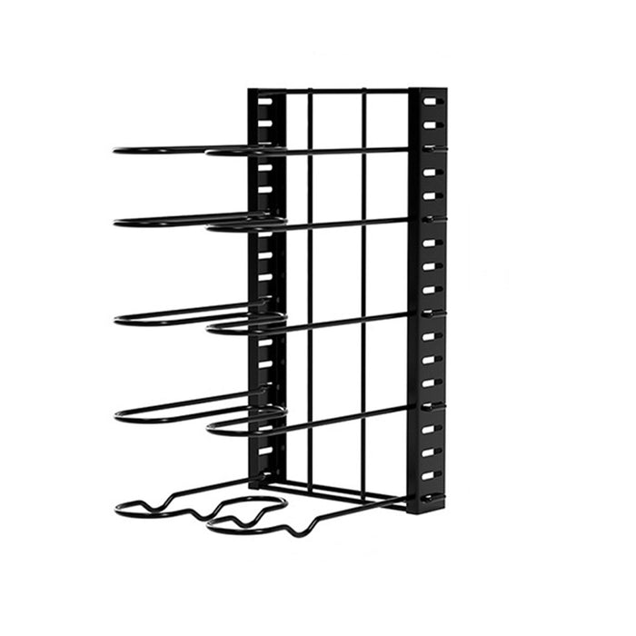 Pot Lid Storage Rack Foldable Multi Tier Iron Black