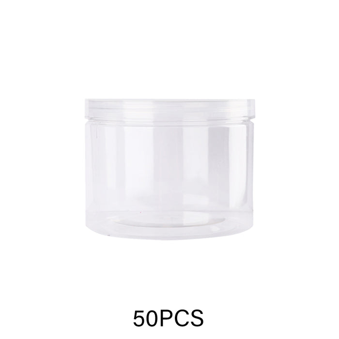 50 Pcs Wide Mouth Plastic Storage Bottles Airtight Screw Top Lids
