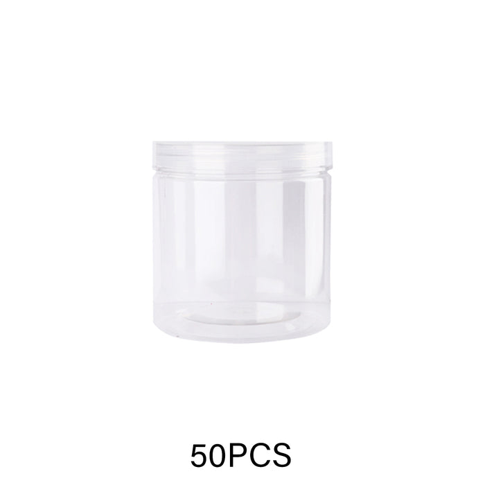 50 Pcs Wide Mouth Plastic Storage Bottles Airtight Screw Top Lids