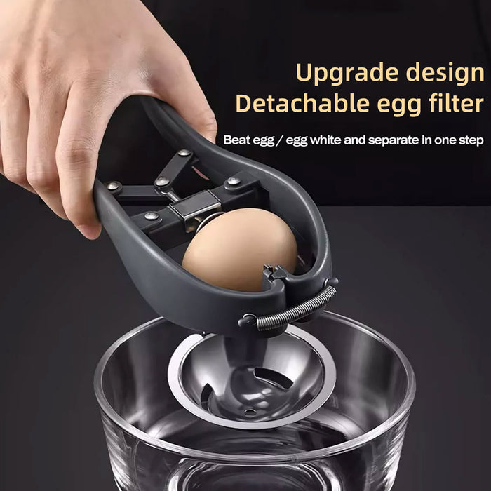 2-in-1 Egg Cracker Opener with Egg White Separator 304 Stainless Steel ABS 21.9 cm