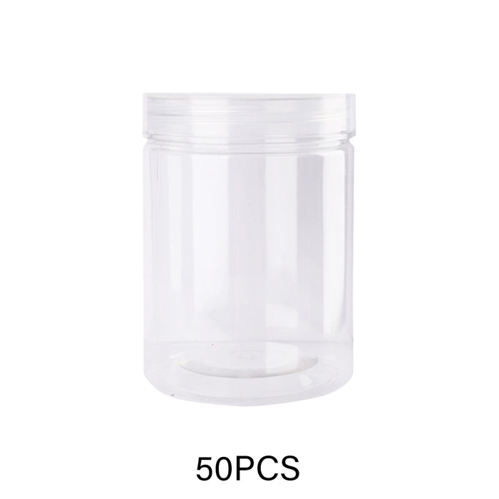 50 Pcs Wide Mouth Plastic Storage Bottles Airtight Screw Top Lids
