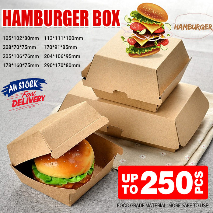 Kraft Paper Hot Dog Boxes - Corrugated Brown Takeaway Food Packaging