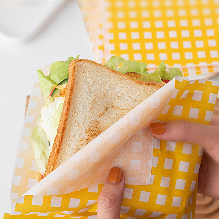 50 PCS Sandwich Disposable Paper Bags Food Grade Oil Proof Food Storage Packing