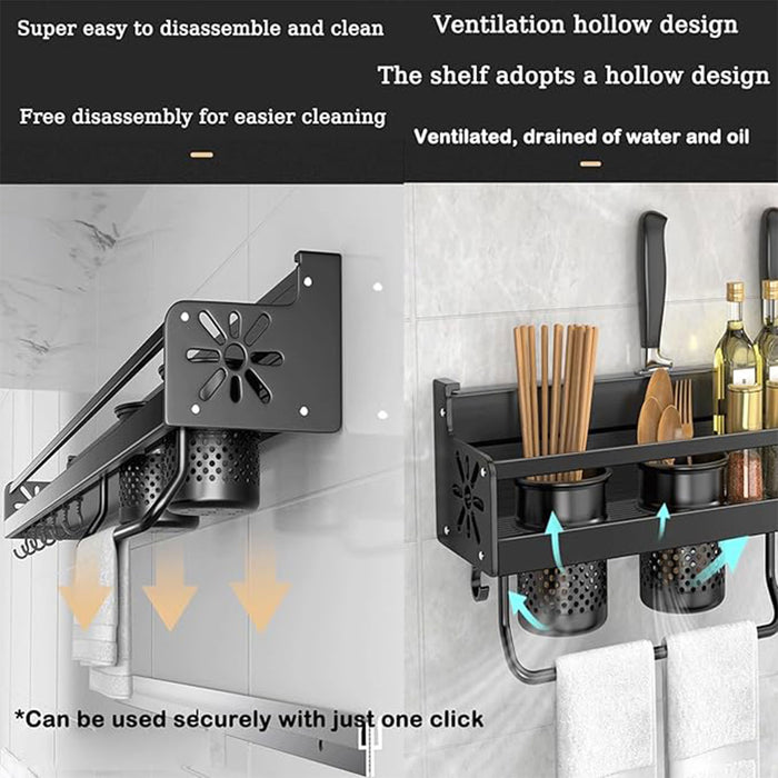 Perforation Free Kitchen Storage Rack Wall Mounted