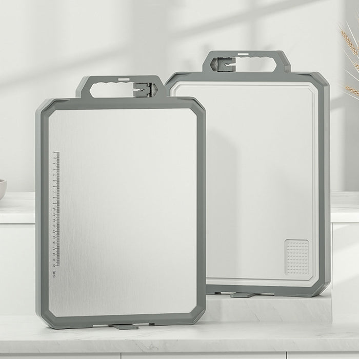 Stainless Steel Double Sided Cutting Board With Ruler