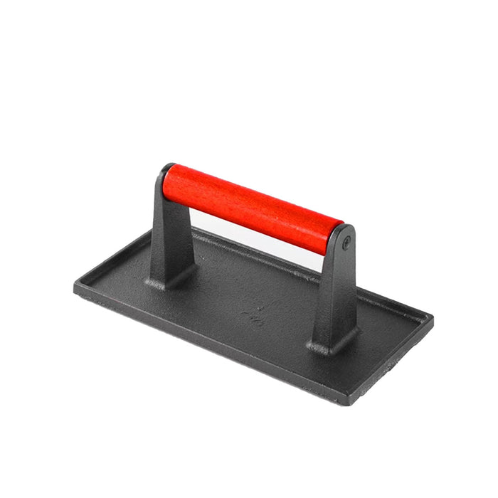 2PCS Cast Iron Meat Press Beech Wood Handle Round Square