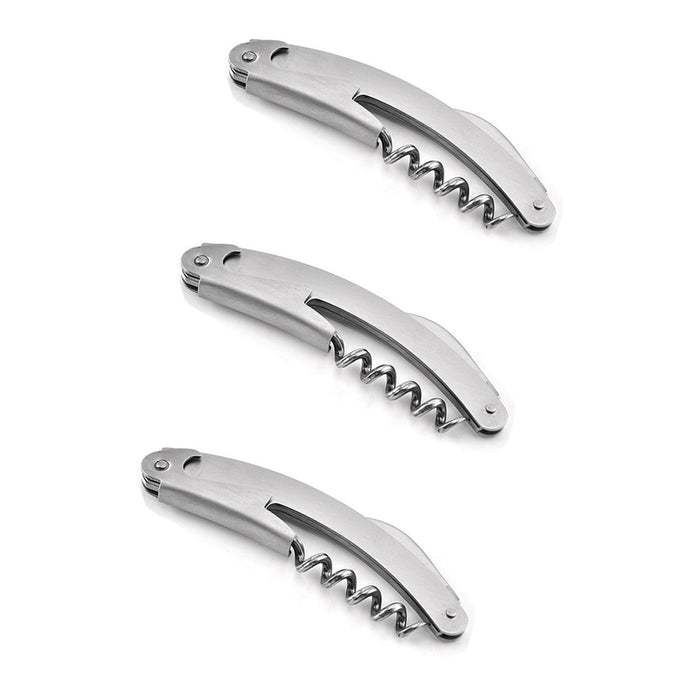 3 Pcs Seahorse Bottle Opener Stainless Steel Foldable Corkscrew