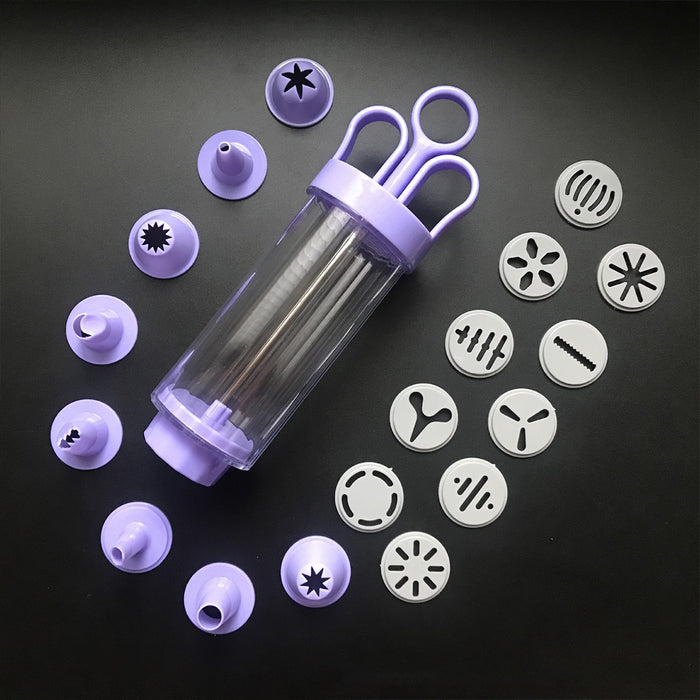 Cookie Decorating Gun Set Food-Grade PP with 10 Molds and 8 Tips