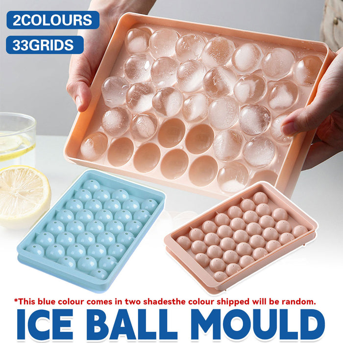 33-Grids Ice Sphere Mold, Food-Grade Ball Maker for Whiskey, Cocktails, Coffee