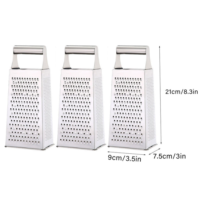 3 Pcs Stainless Steel Vegetable Slicer Grater Set with Ergonomic Handle