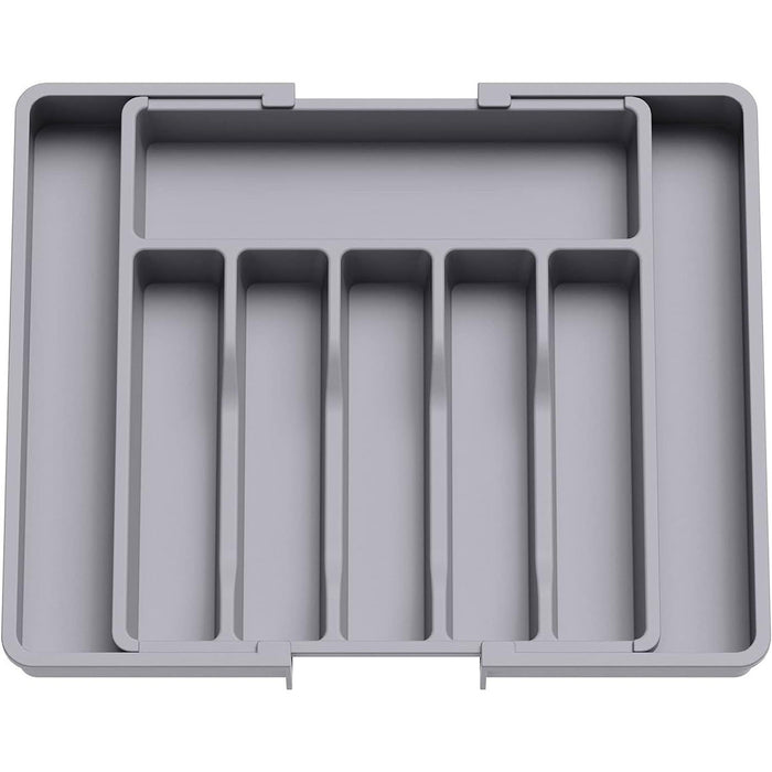 Expandable Utensil Tray Adjustable 33cm to 57cm Black Grey