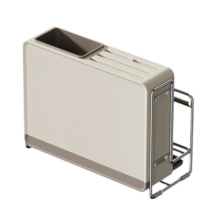 1 Pc Draining Countertop Knife Cutlery Storage Rack Coffee Brown