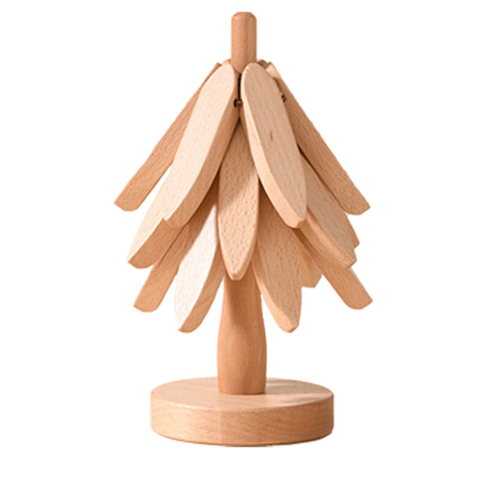 Solid Wooden Trivet for Hot Dish Walnut Christmas Tree Table Heat-Resistant Mat