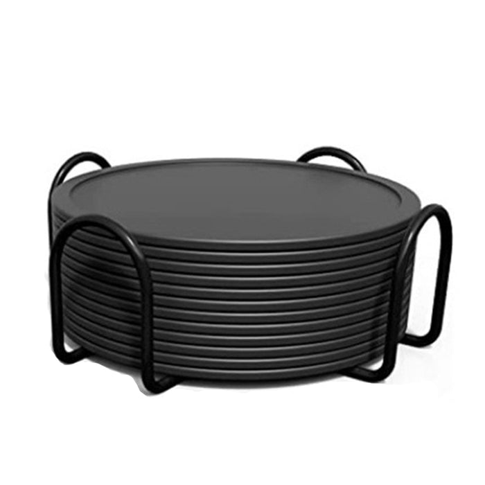 12 Pcs Silicone Coasters with Grooved Design 10cm