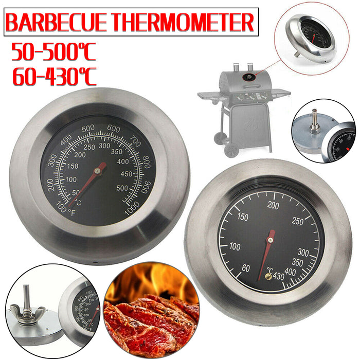 BBQ Smoker Grill Thermometer Gauge Stainless Steel