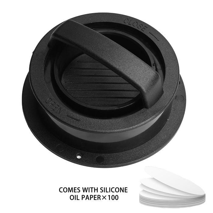 3 In 1 Hamburger Press with 100 Greaseproof Papers Black