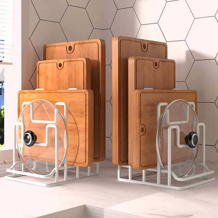 2 Pcs Metal Cutting Board Stand Vertical Holder Black