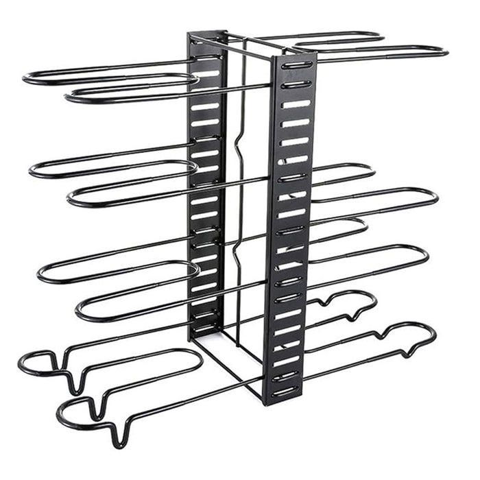 Pot Lid Storage Rack Foldable Multi Tier Iron Black