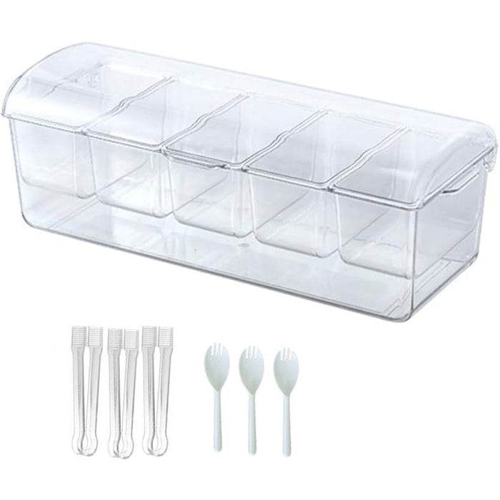Outdoor Picnic Ice Box Split Salad Plate Clear BPA Free