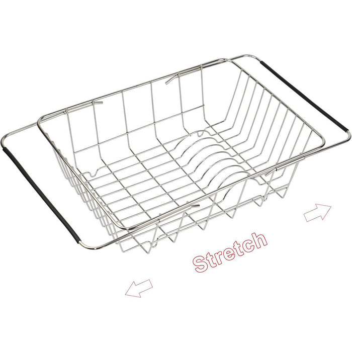 Stainless Steel Telescopic Sink Draining Basket Rack