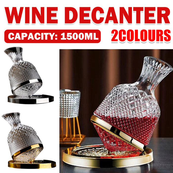 Roly-Poly Rotating Wine Decanter 1.5L Lead-Free Crystal Glass