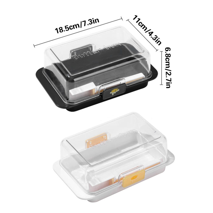 Butter Storage Box with Spoon Airtight Grid PP 280g
