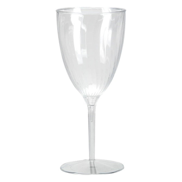8 Pcs Plastic Wine Glasses 210ml Twill Design Transparent
