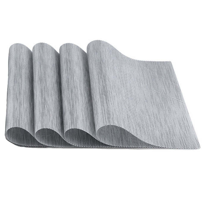 4pcs PVC Braided Placemat Heat Insulation Mat Home Non-slip Waterproof Coaster