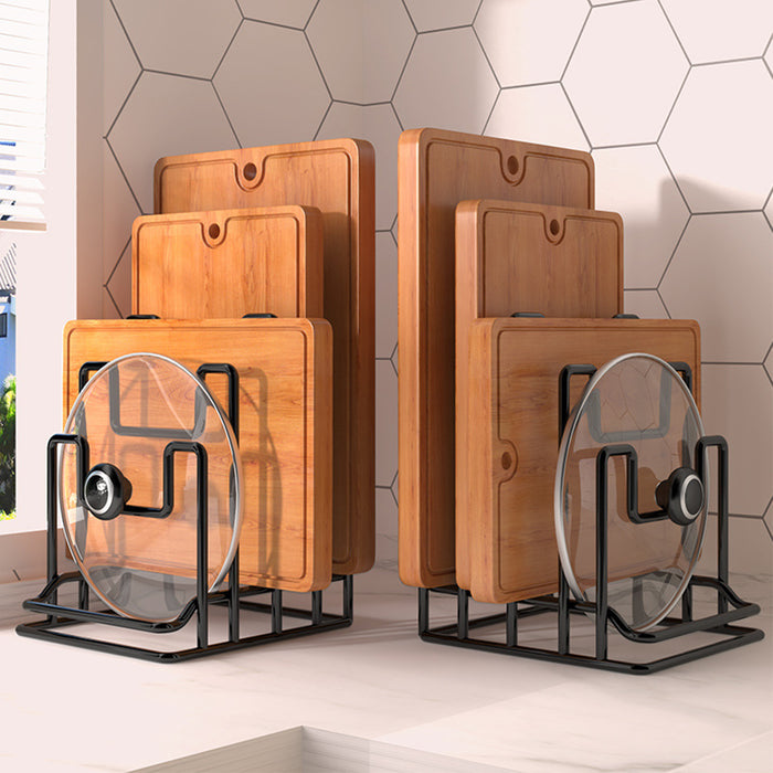 2 Pcs Metal Cutting Board Stand Vertical Holder Black