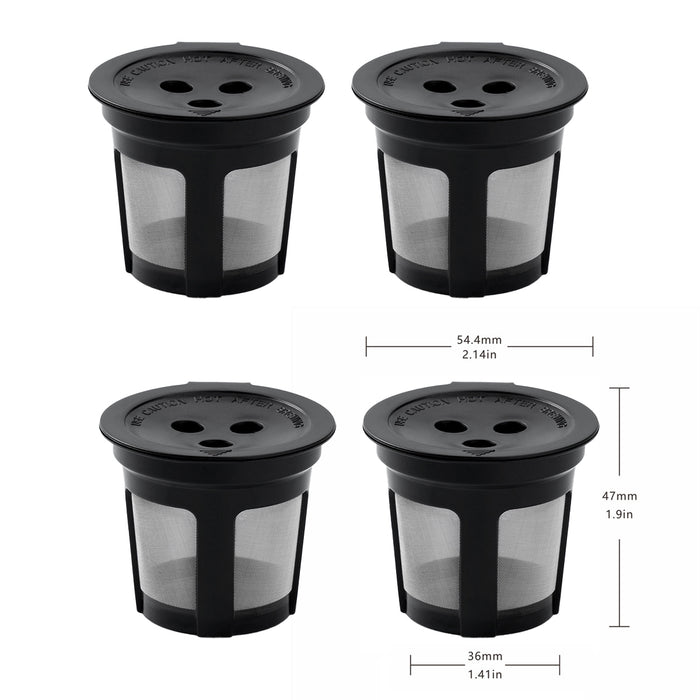 4 Pcs Reusable K-Cup Capsules Three-Hole for Ninja Dual Brew