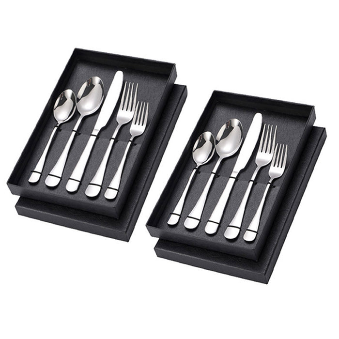 Stainless Steel Silver Cutlery Set of 10