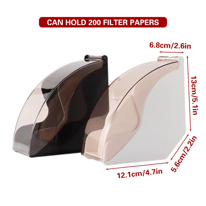 Acrylic Coffee Filter Storage Box Sealed Lid Holds 200