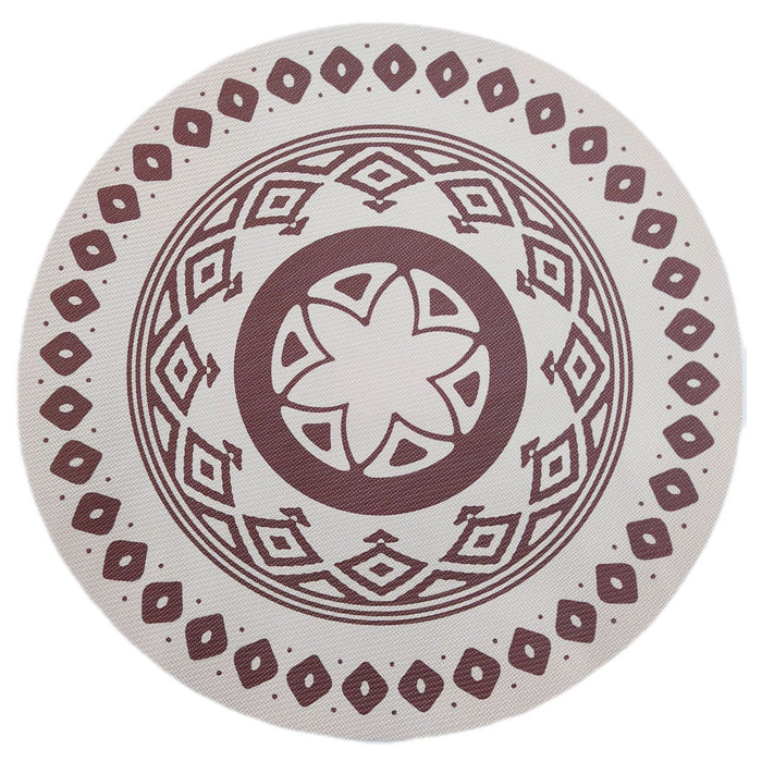 4PCS Round Bohemian Printed Waterproof PVC Dining Placemats