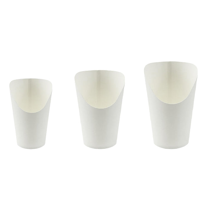 100 Pcs French Fry Cups White Oil Resistant 12oz 14oz 16oz