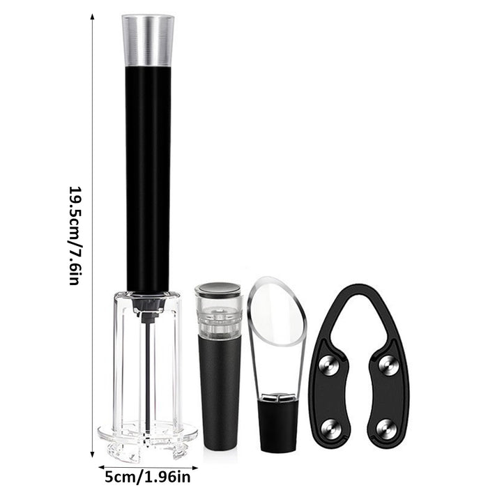 4 Pcs Wine Bottle Opener Set with Vacuum Stopper Foil Cutter