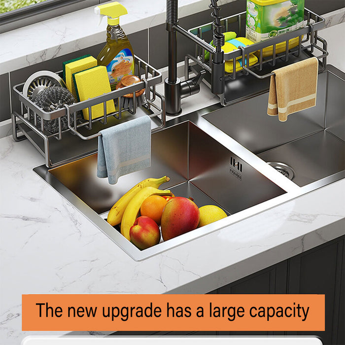 1 Piece Carbon Steel Kitchen Sink Storage Rack with Drainage