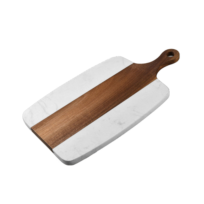 White Chopping Board, Marble Stitching Acacia Wood